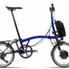 Brompton P-Line Electric Explore 12-speed - Typ H - 16 Zoll 300Wh 12K Faltrad - Bolt Blue Lacquer