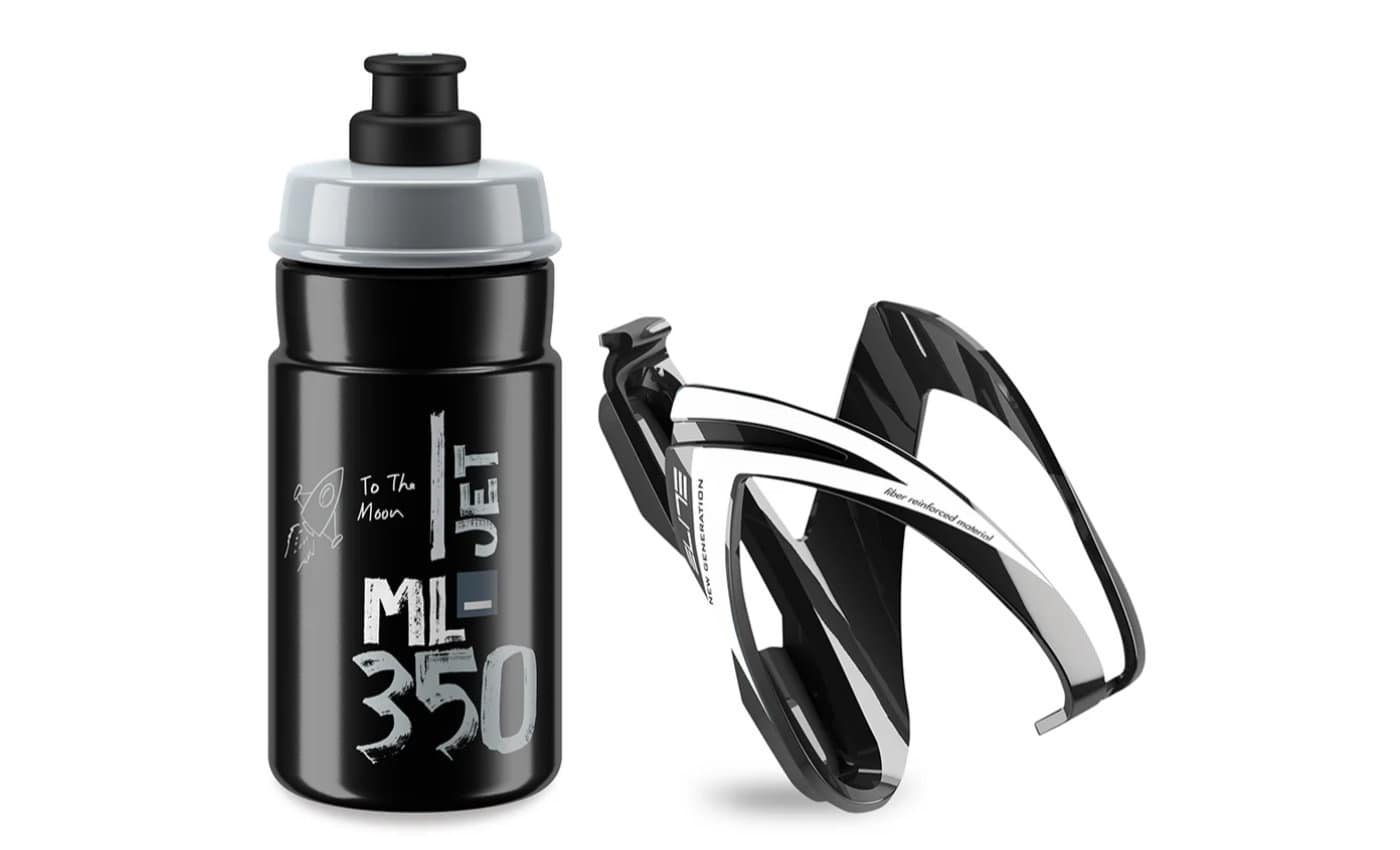 Elite Kit Ceo-Kindertrinkflasche mit 350 ml und Ceo-Flaschenhalter - schwarz/grau